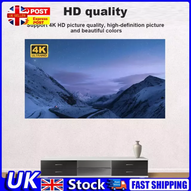 4K 16 9 100 in Movie Projector Screen HD Foldable Video Projector Screen (100in)