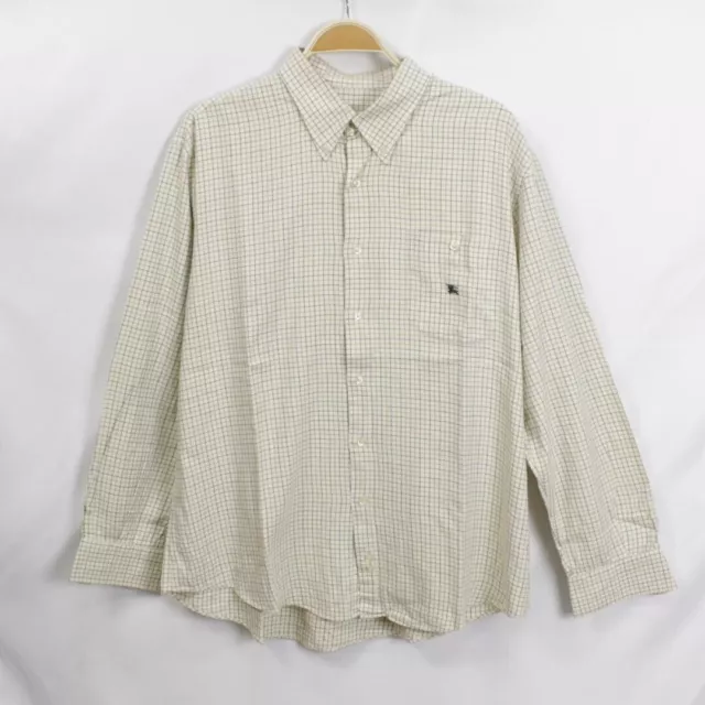 Camicia Burberry gialla fantasia a scacchi taglia XXL da uomo