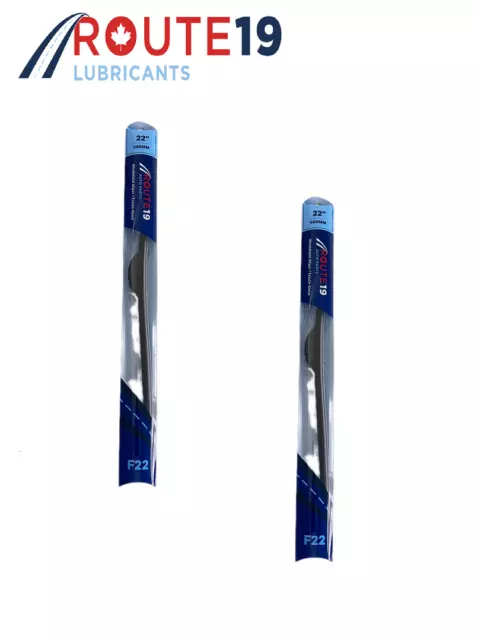 22" Premium 4 Seasons Windshield Rubber J Wiper  Blades Kit-2Pcs Multi-Fit