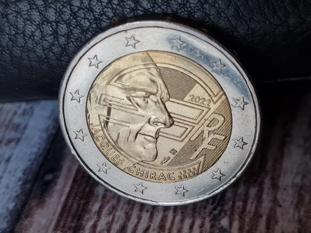 PIÈCE 2 EUROS commémorative france 2022 Jacques Chirac Très Rare EUR