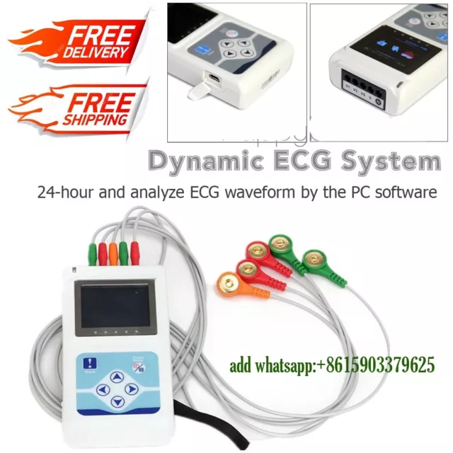 24 heures 3 canaux ECG ECG/EKG Holter Monitor System,pc software