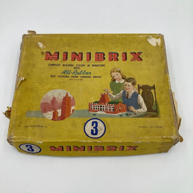 Minibrix 1950'S RUBBER BUILDING Bricks MINIBRIX No 3 - Made By Premo Rubber ...