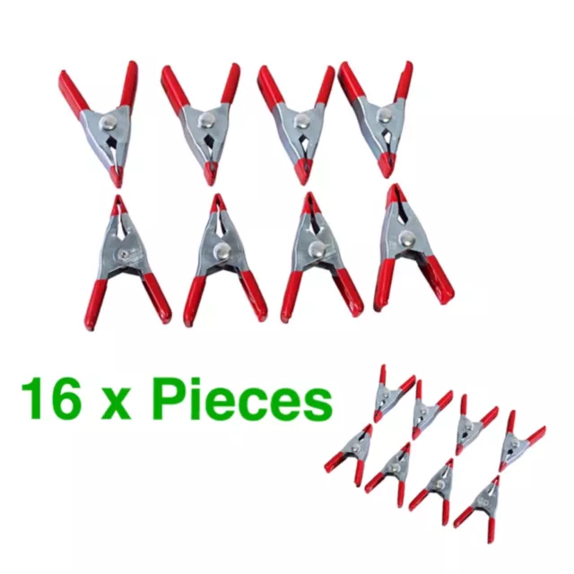 Metal Spring Clamps 2 Inch Strong Set Clamp Soft Grip Craft Clips Photo 16 Pack