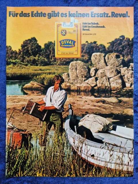Reval ohne Filter Zigaretten, originale Werbung aus 1977