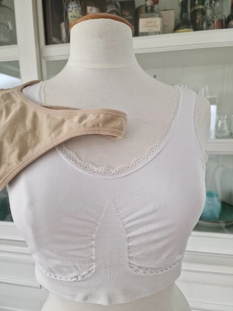 2 x Bustier Gr. M L 36 38 40 BH weiß beige nude TCM neu Bra Sport-Top