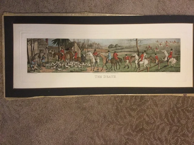 English Hunting Print entitled The Death by Tho McLean 1824 by Sutherland 28"x10