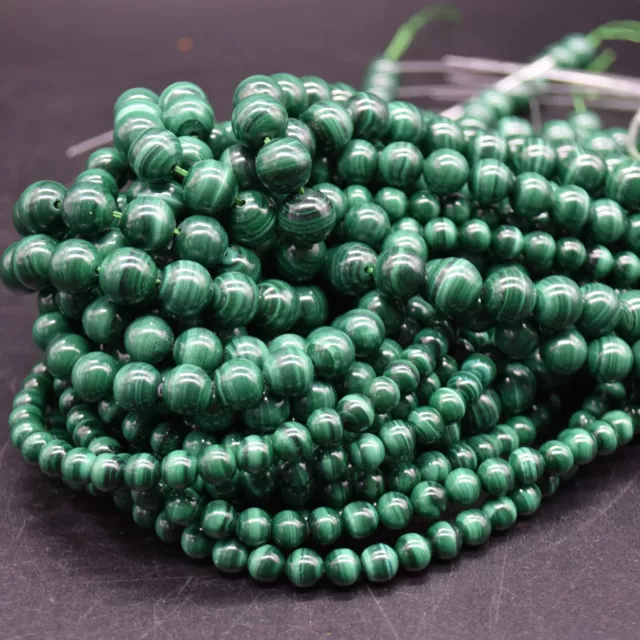 Grade A Natural Malachite (green) Gemstone Round Beads - 4mm 6mm 8mm 10mm