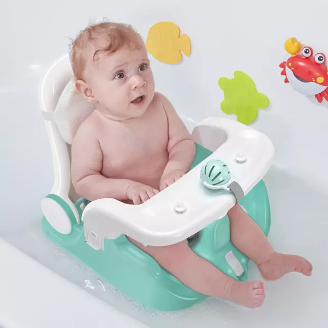 Baby Bath Seat Safety Chair Dual Mode Toddler Shower Support Sitting Lying