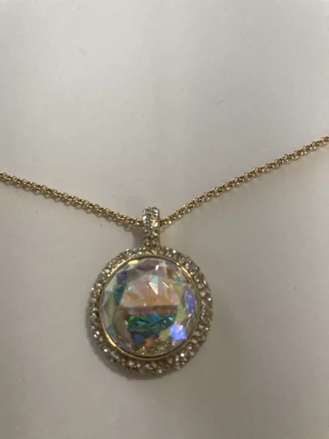 Kate Spade Round AB Crystal & Pave Pendant Necklace