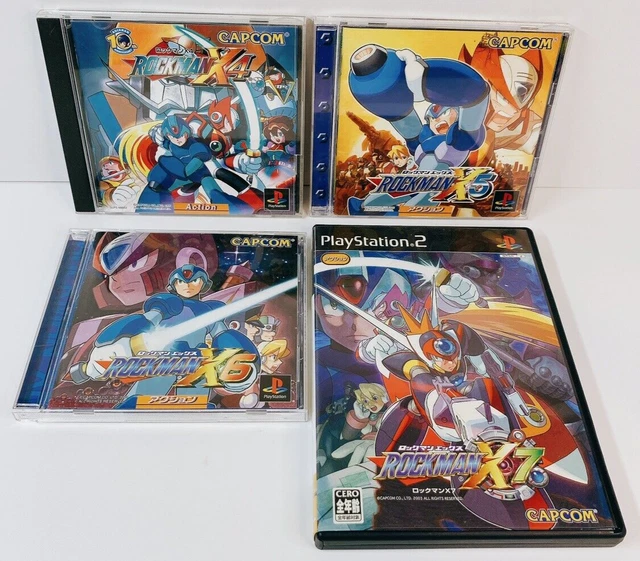 Lot 4 Rockman X4 X5 X6 X7 Mega Man Sony PS1 PS2 NTSC-J Sony PlayStation F/S