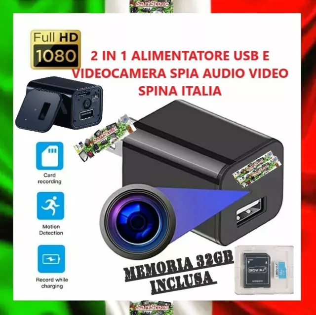 2 in 1 TELECAMERA  MICRO Camera AUDIO VIDEO  USB PER CELLULARI + MICRO SDHC 32GB