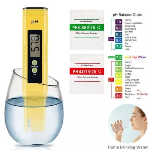 Digital pH Tester Pen Water Pool Hydroponics Drinking LCD Test Pocket Electric