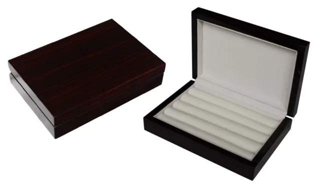 High Gloss Wooden Cufflink Display Box Ring Tie Clip Storage Case Organizer CY