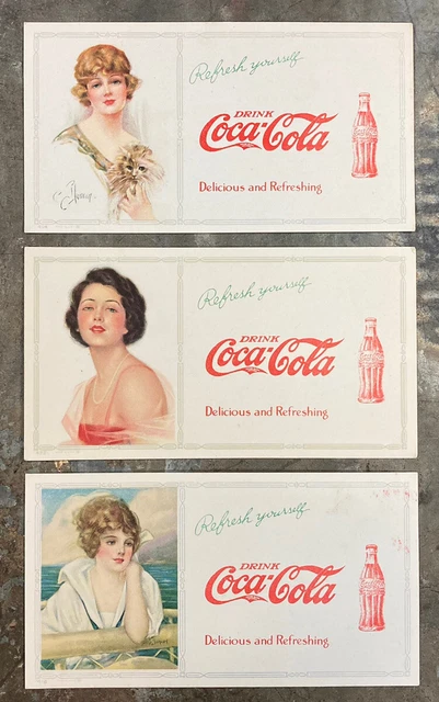 Lot Of 3 1910’s Coca-Cola Blotters