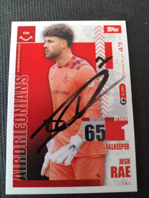 Topps Match Attax SPFL 2023-24 card #181 signed Josh Rae Airdrieonians F C