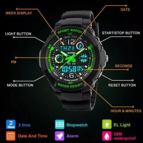 Digital Montres pour Enfants garçons - 50 m étanche Sports de Plein air Montr... 2