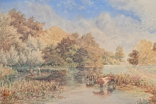 Early 20th Century Original Watercolour, Picturesque Landscape Signed E.V Watton