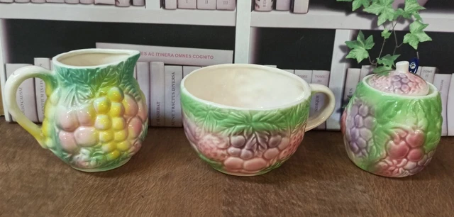 Égoiste Petit Déjeuner 1 Grande Tasse, Pot A Lait ,Pot confiture décor fruits