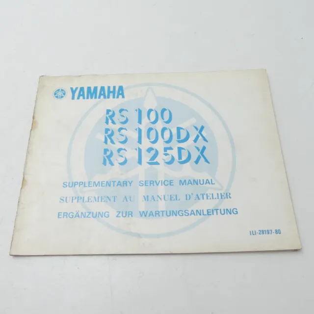 Yamaha RS 100 125 DX Supplement Shop Manual Repair Instructions