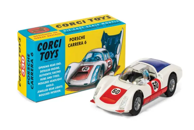 RT33001 Corgi Maßstab 1:46 Vintage Sortiment Porsche Carrera 6, rot & weiß