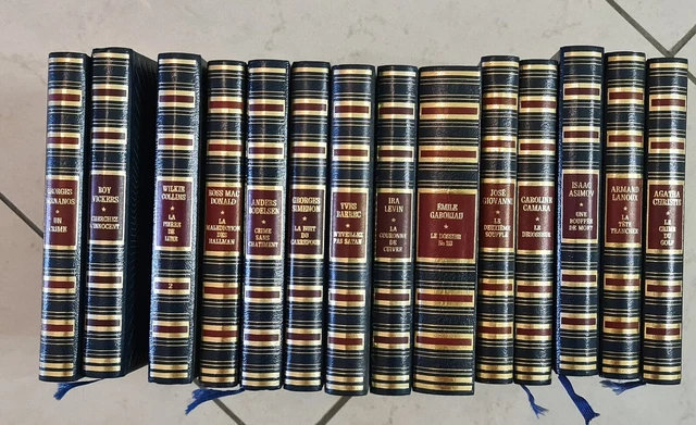 14 Livres Illustres Bleus "Les Grands Maitres Du Roman Policier" - Famot