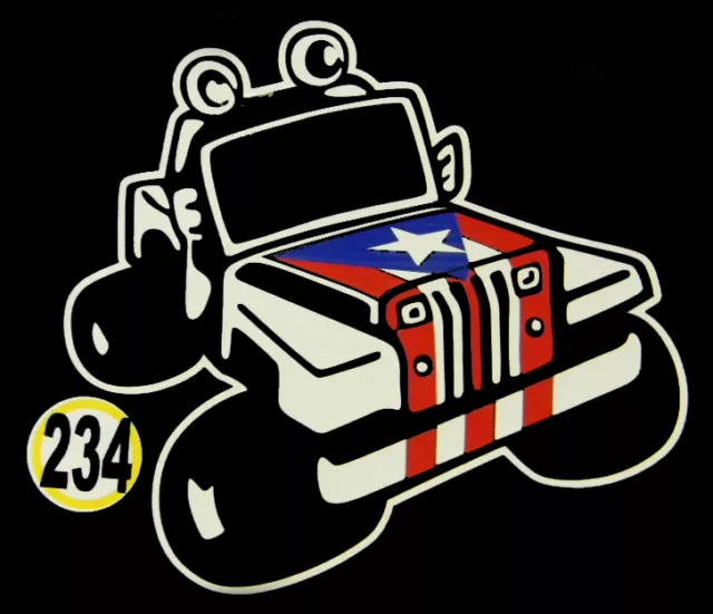 PUERTO RICO CAR DECAL STICKER JEEP  with PUERTO RICAN FLAG #234