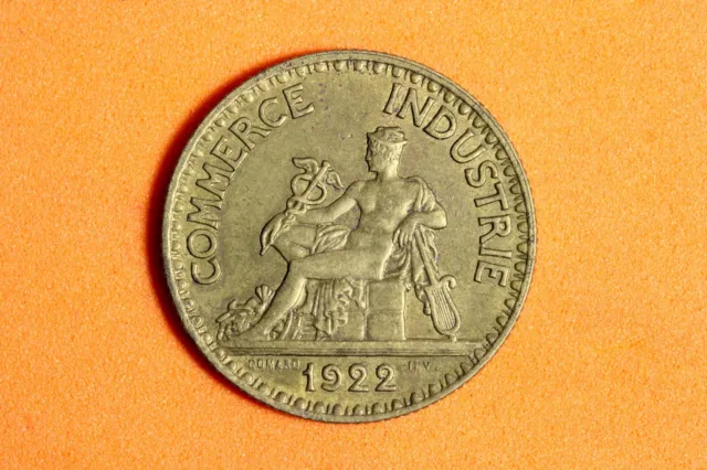 1922 France 2 Francs Copper-Aluminum Coin #M17601
