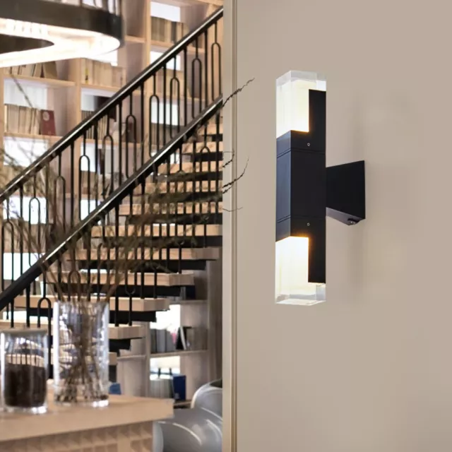 Lámpara de pared moderna de acrílico LED cubo exterior aplique de pared accesorios exteriores