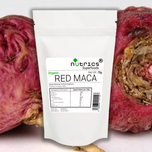 Nutrics® Organic 100% Pure RED MACA Root Powder Peruvian Ginseng BulkBuy