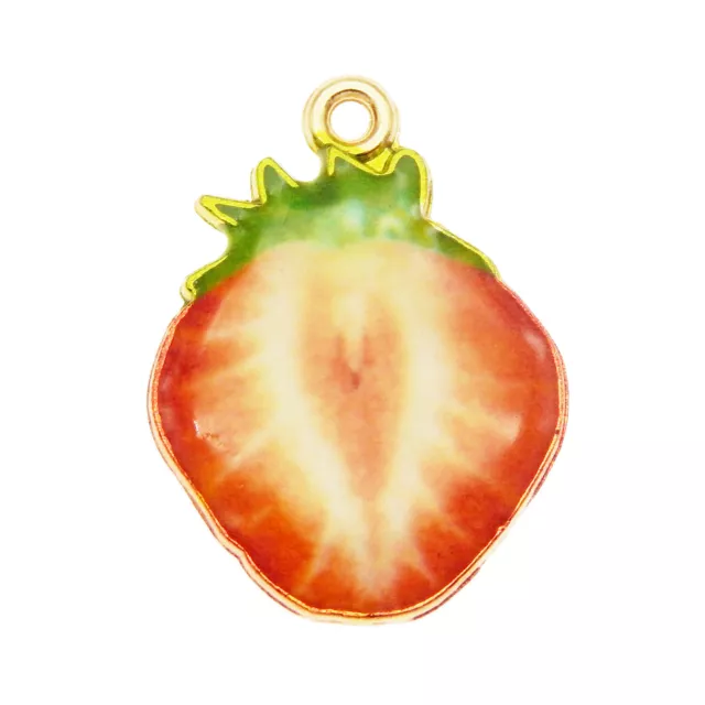 16pcs Mixed Alloy Enamel Fruit Charm Apple Orange Lemon Pendant Jewellery Craft