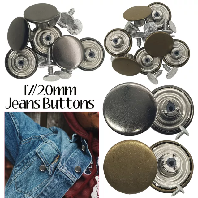 20mm Jeans Boutons Métal Remplacement Avec Main Outil DIY Cuir Veste  Manteaux