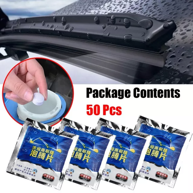 50 Pcs Screenwash Tablets Windscreen Cleaner Effervescent Washer For Car