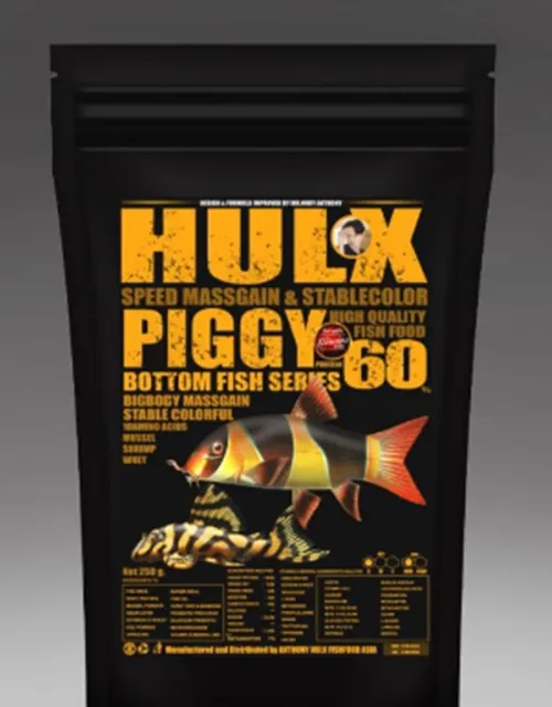 Hulx Piggy comida cerdo pez chupador fórmula inferior aumento supermasivo 60% prot