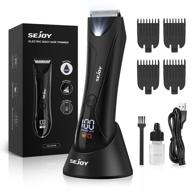 SEJOY BODY HAIR Men Pubic Hair Trimmer Electric Groin Body Hair Shaver