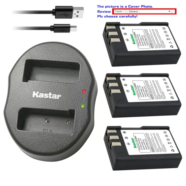 Kastar Battery Oval USB Charger for Nikon D40 D40x D60 Camera Battery Grip BG-2A
