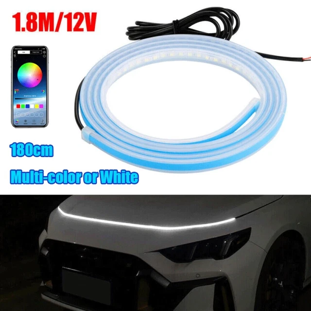 FLEXIBLE CAR HOOD LED Meteor Strip Lights Dynamic Scan Start Up Hood