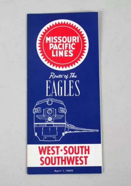 Vintage Railroad Timetable 1965 Missouri Pacific Lines Eagles Route West SW