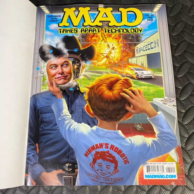 Mad Magazine 30 Apr 2023 Technology Elon Musk Issue E.t. Gpk Artists +Bag/Board