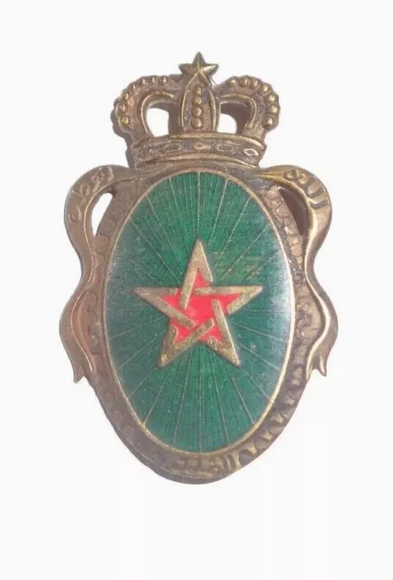 Insigne militaire émaillé Marocain, daté de 1956, fabriquant MAMAN à FEZ. Lot 2.