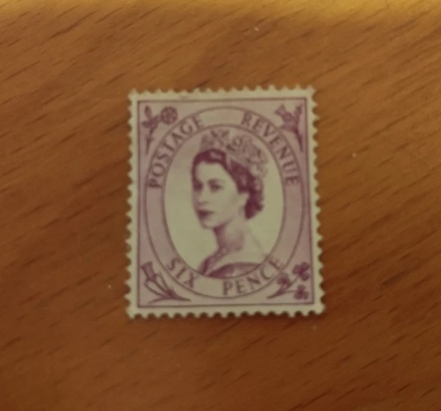 Timbre Reine Elisabeth II Violet 1957 - Rare - Lot De 2 - Neuf Avec Trace Charnière