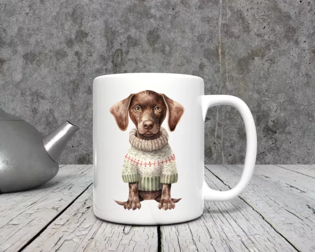 GERMAN SHORTHAIRED POINTER  PUPPY DOG CHRISTMAS OUTFIT 11 oz coffee mug