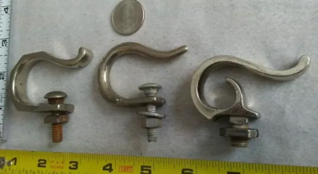 ((3)) VINTAGE DECORATIVE WALL HANGING HOOKS COAT HANGER METAL (( Very Nice!)) #5