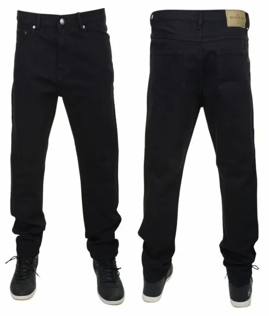 MEN'S DUKE BOSTON Rockford Workwear Denim Jeans Regular Sizes Black ...