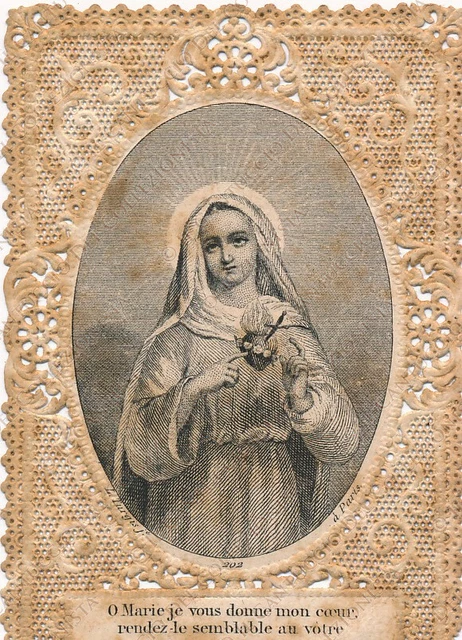 Santino Madonna Vergine Sacro Cuore di Gesù L. Turgis jeune Paris Canivet