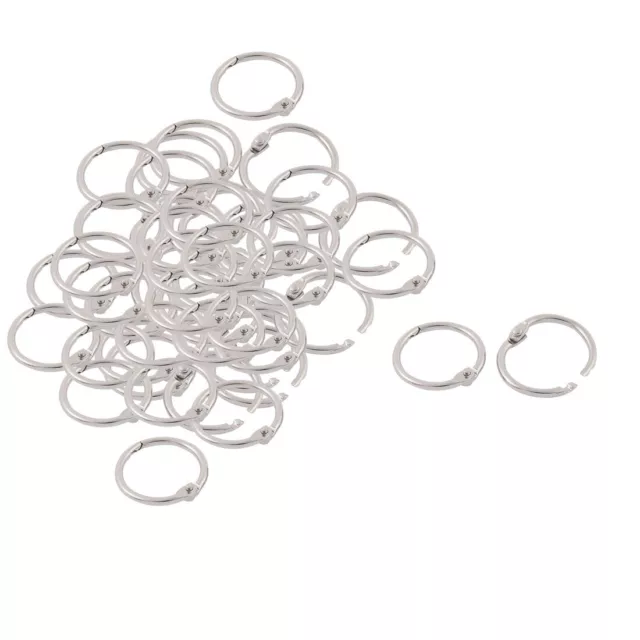 Book Office Metal Loose Leaf Binder Hinge Snap Ring Keyring 20mm Inner Dia 50pcs