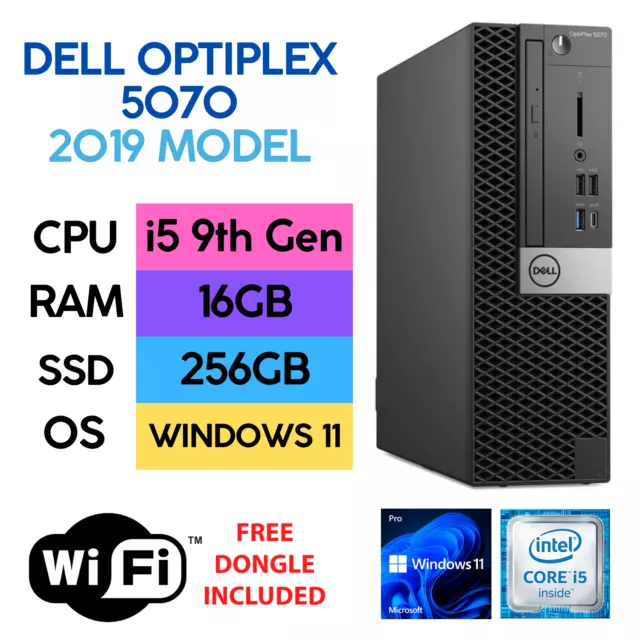 Dell Optiplex 5070 SFF Windows 11 16GB RAM 512GB SSD NVME kleiner Formfaktor PC