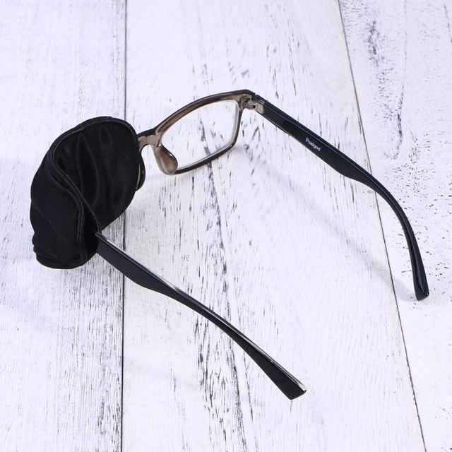 Parche para ojos de seda para adultos parches de vidrio gafas para niños máscara individual