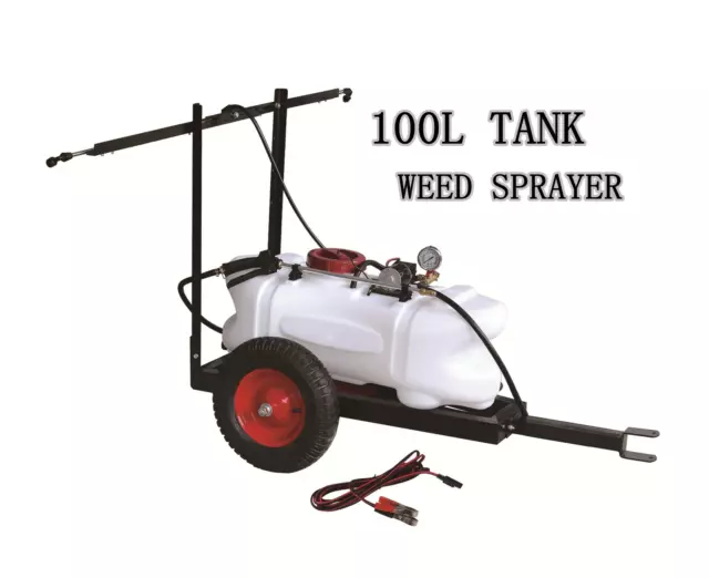 *Vic Pickup* 12V 100L Atv Garden Tow Behind Boom Weed Sprayer Tank Trailer