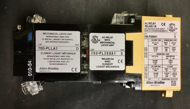 ALLEN BRADLEY 700 PL200A1 Type P 120V Latch Relay 2