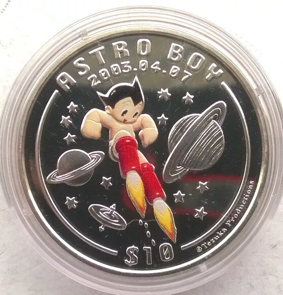 Sierra Leone 2003 Astro Boy Flying 10 Dollars Silver Coin,Proof